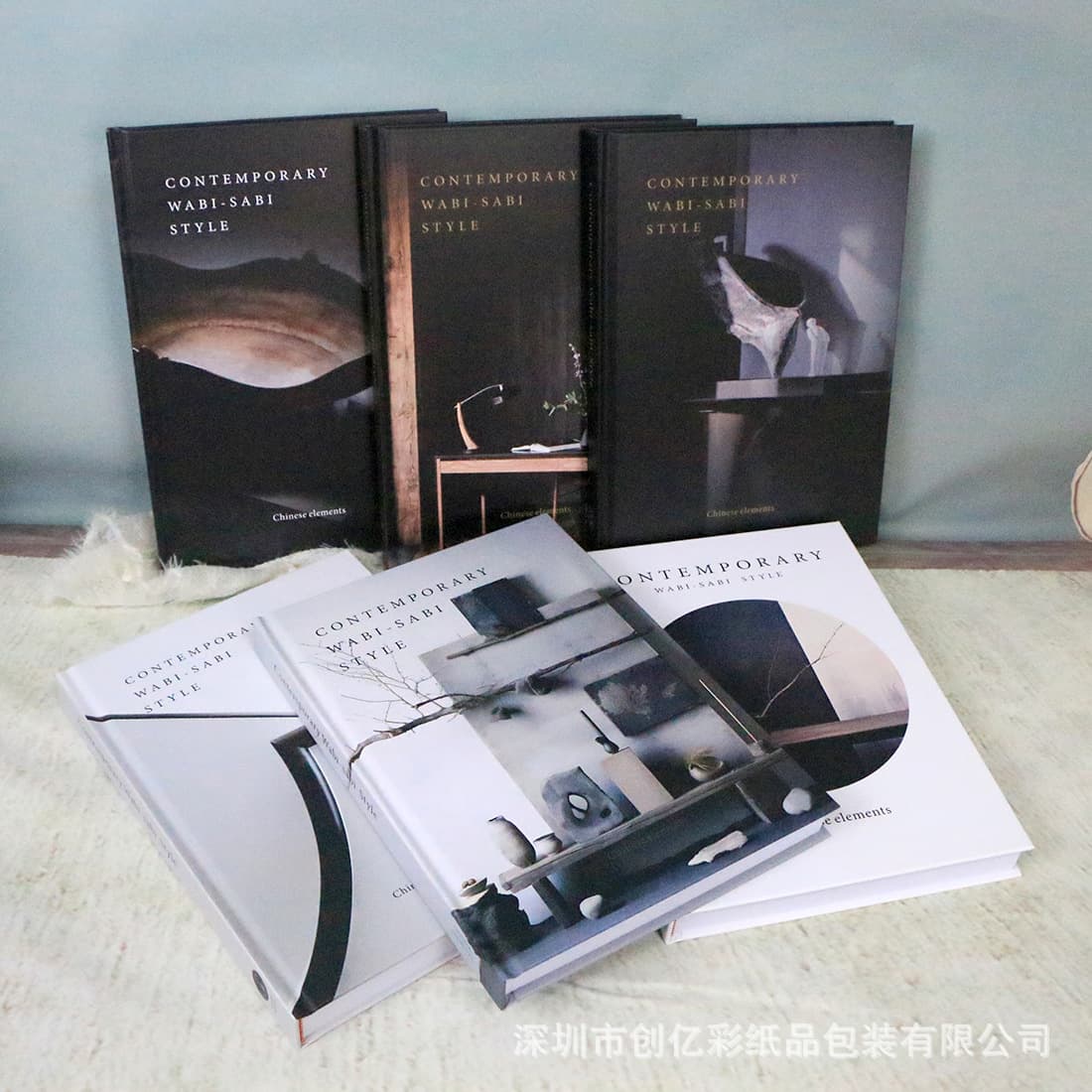 Soft furnishing in black, white, and gray English decorative props, flip-page modern model room study decor, drop shipping
