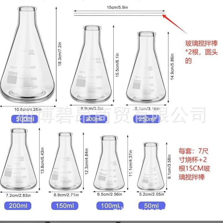 Amazon Cross-Border Hot Seller Laboratory Beaker Lab Supplies Glass Triangular Beaker
