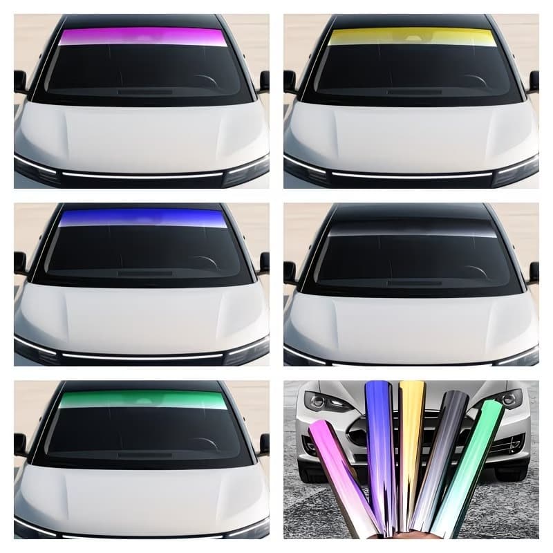 Cross-border car front windshield gradient color film 3D three-dimensional color film body color changing decorative sticker