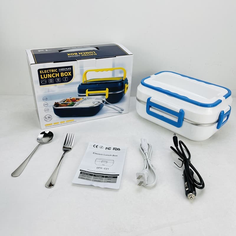 Electric Heating Lunch Box Portable Automatic Insulation Lunch Box Household Car Dual-Use Water-Free Heating Lunch Box Self-Heating Lunch Box