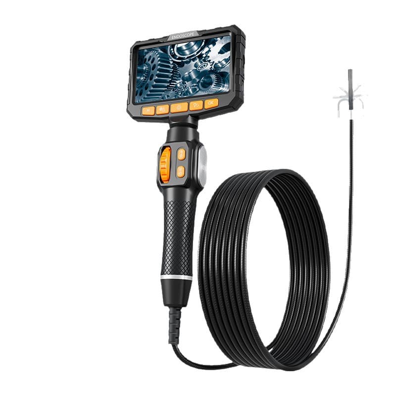 2025 New Model with Screen Articulating Industrial Endoscope Handheld Anti-Slip Automotive Pipe Inspection Tool HD Detection