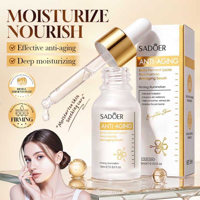 All-English Bifida Ferment Essence SADOER Niacinamide Anti-Photoaging Serum 15ml Anti-Wrinkle Skincare Cross-Border