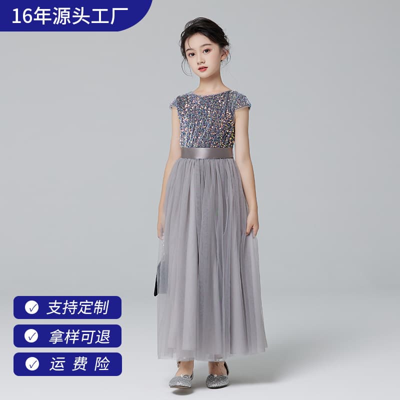 Girls Formal Dress, 10th Birthday Princess Dress, Children Piano Performance Host High-End First Birthday Gown