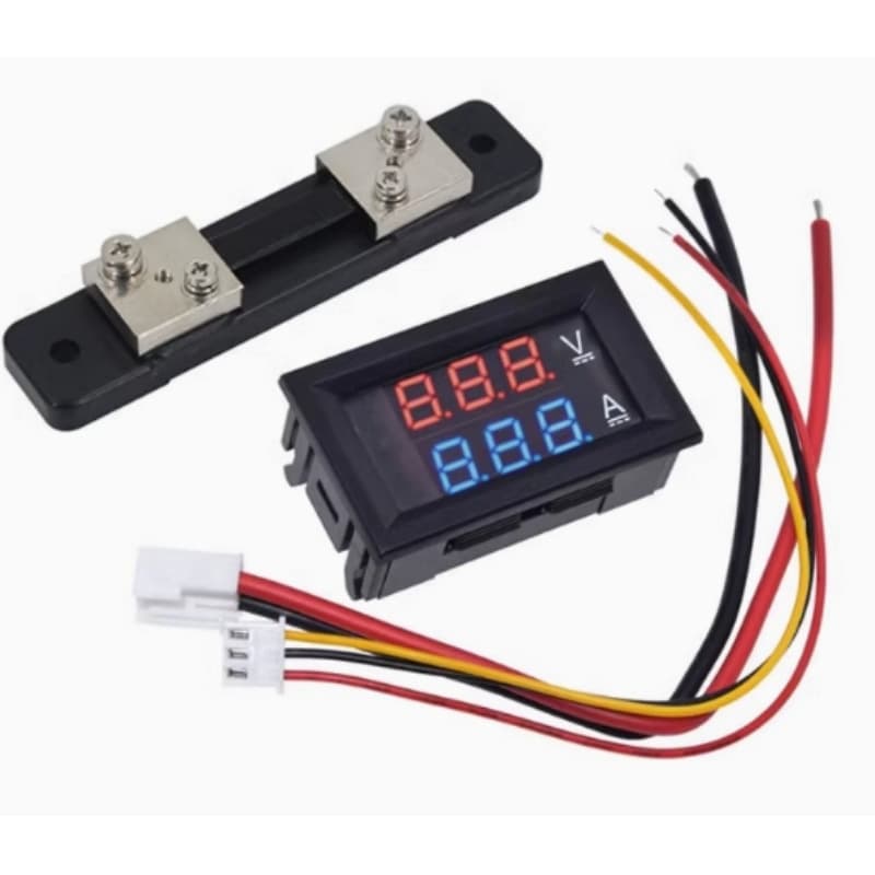 DC 0-100V/10A 50A 100A LED Dual Display Digital Current Voltage Meter, Digital Meter Head