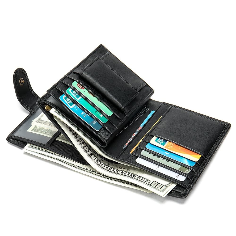 Cross-border Best-selling Men's Genuine Leather Wallet Premium Casual Travel Passport Wallet Multi-card Slot Minimalist Billfold