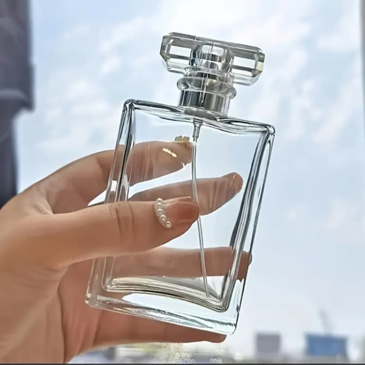 100ml Square Perfume Bottle Large Capacity Screw Cap Refillable Spray Bottle Glass Perfume Bottle with Logo Printing