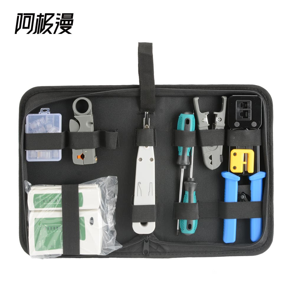 Aji Man Through-Hole Network Tool Kit Punch Down Crimping Pliers Network 8P8C RJ45 Crimper Combination