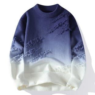 2026 Gradient Ombre Sweater New Loose Casual Knitwear for Teens Fashion