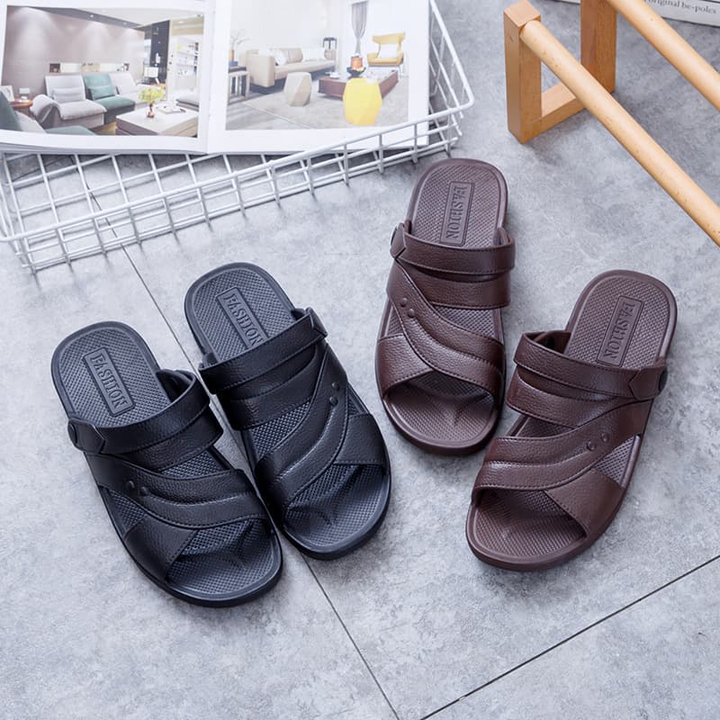 Autumn/Summer Casual Outdoor Beach Plastic Flat Flip-Flops Home Daily Personalized Business Dual-Purpose PVC Sandals