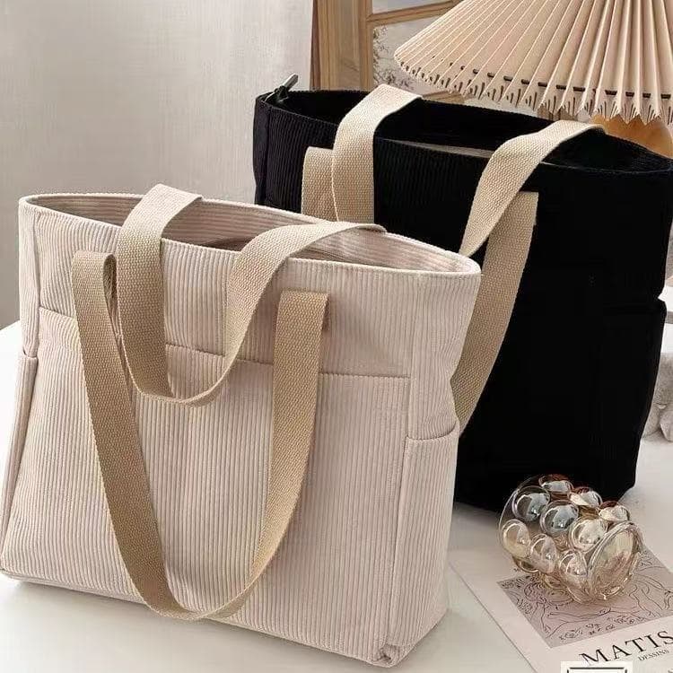Large-Capacity Corduroy Tote Bag 2025 Autumn and Winter New Arrival, Literary and Versatile Commuter Bag, Shoulder Bag, Crossbody Bag