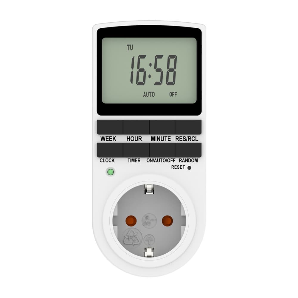 European Standard Electronic Timer Socket Kitchen Timer Switch Electrical Engineering/timer Socket/timer Switch