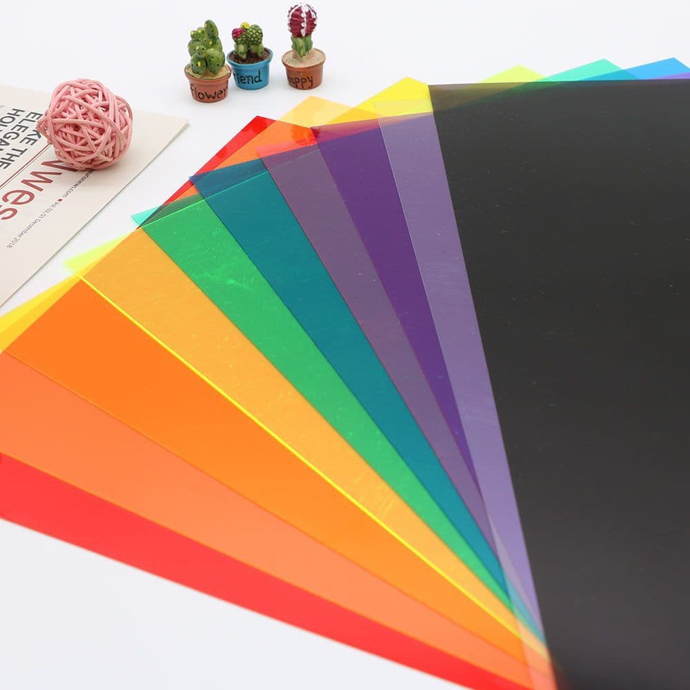 [Free Shipping] A4 Colored Cellophane Kindergarten Craft Teaching Aids Color Recognition Transparent Light Film Painting Decorative Film Art