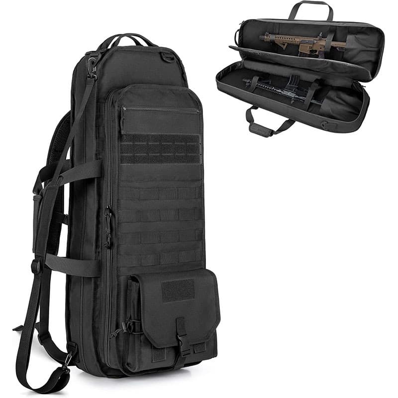 New Custom Tactical Rifle Bag 28-Inch Soft Rifle Case Hunting Shooting 2 Short Barrel Backpack