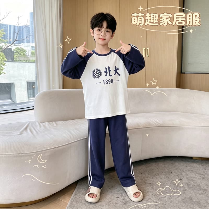 Pajamas Boys Teens Spring Autumn Cotton Long Sleeve Children's Medium Big Kids Long Johns 2026 New Boys Loungewear