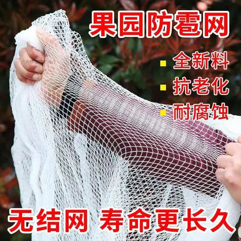 White hail and bird net for vineyards, orchards, vegetable greenhouses, farmland, and fruit tree protection.