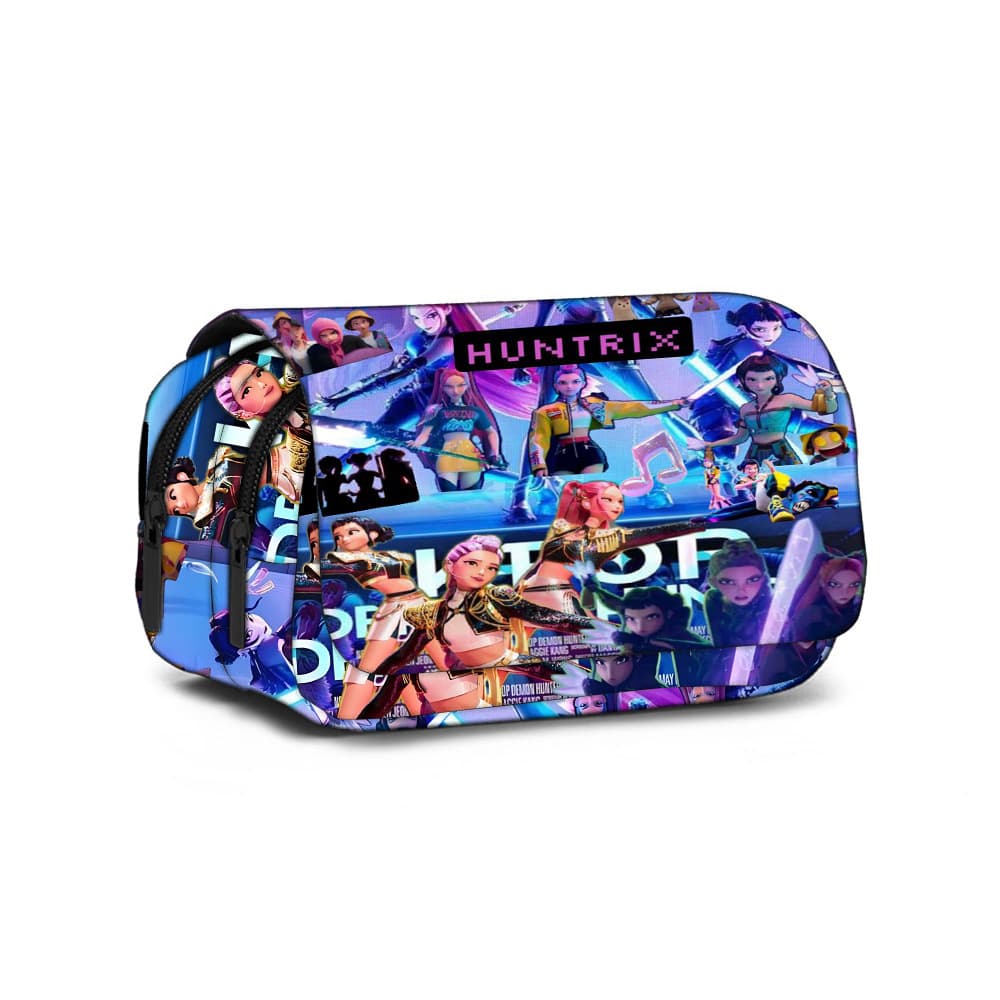 In-Stock Kpop Demonhunters Full Version Student Large Capacity Pencil Case Demon Slayer Pencil Bag Stationery Bag