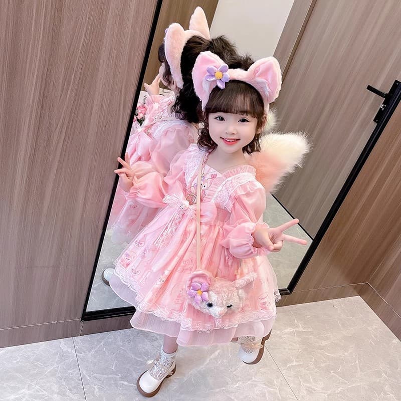 Lolita Girls Spring/Autumn Dress 2026 New Style, Stylish Kids Birthday Dress, Girls LinaBell Princess Gown