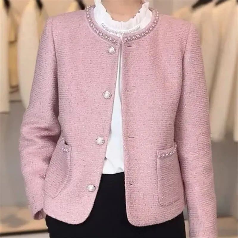 Drop Shipping French Chanel-style Jacket Luxury Rhinestone Temperament Versatile Fashion Middle-aged Mother's Top
