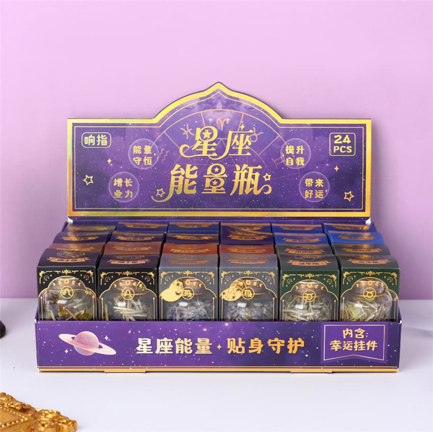 Snap Zodiac Energy Bottle Boxed Wish Bottle Glass Bottle Crystal Stones Small Gift Student Gift Wish Bottle