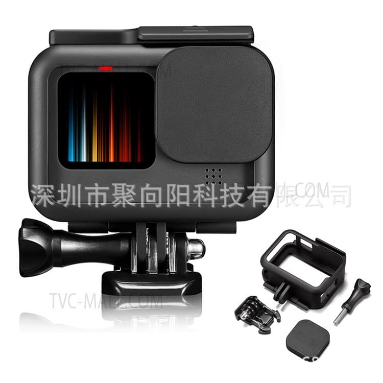 GoPro 12, 11, 10, and 9 camera plastic protective frame, lens cap, action camera frame.