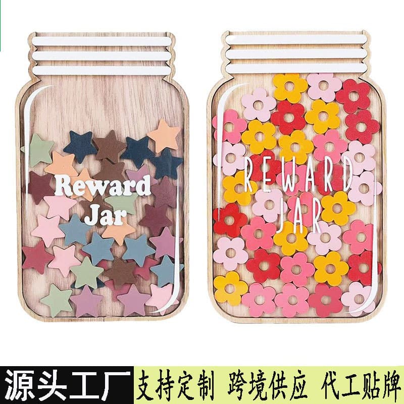 Wooden Crafts Learning Reward Jar Wish Granting Jar Decorative Items Miniature Models Home Goods Cross-Border Products