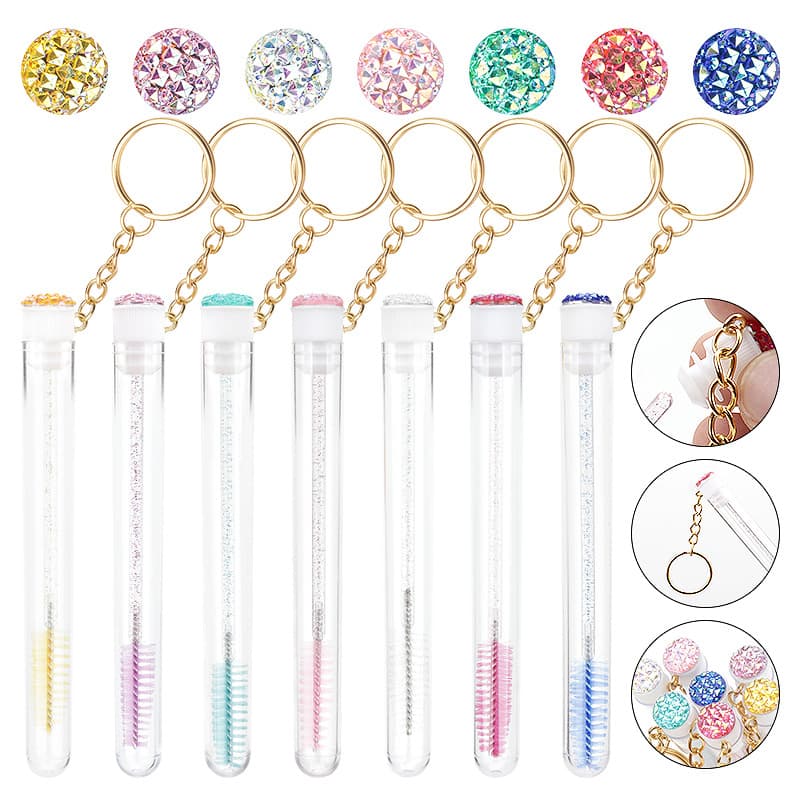 Disposable Crystal Edition Eyelash Brush with Gold Buckle and Diamond Tube, Packaged for Single Use Eyelash Extension Tools
