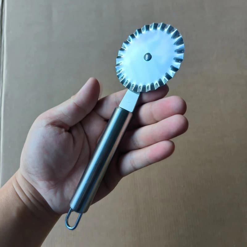 Cross-border Pizza Cutter, Baking Embossing Tool, Double-wheel Cutter, Large Scalloped Cutter, All-steel Embossing Knife, Multi-functional Scalloped Tool