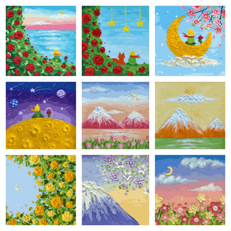 20*20 Small Size Kidsren's DIY Digital Painting Sanrio Beginners' Coloring by Numbers Handmade Decorative Painting