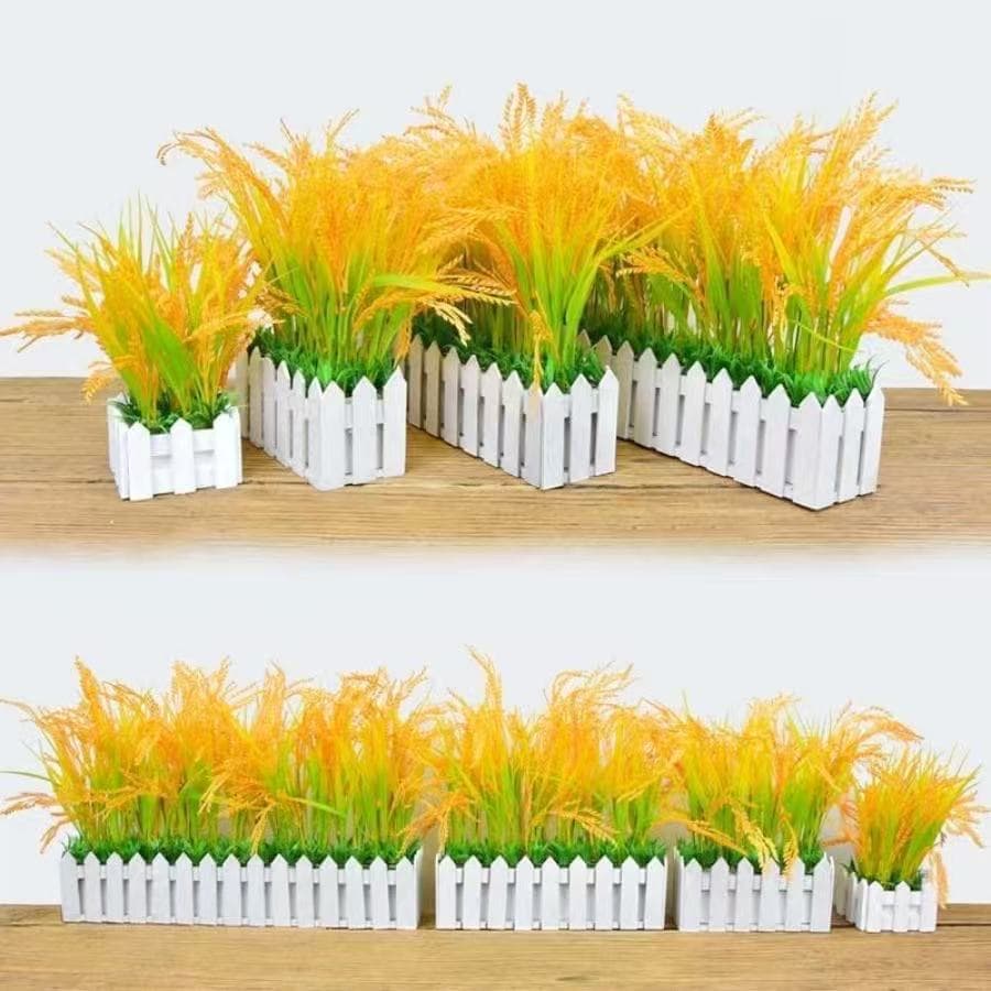 Wheat Ear Rice Grain Artificial Barley Decoration Photography Prop Fake Flower for Opening Entrance Living Room Display