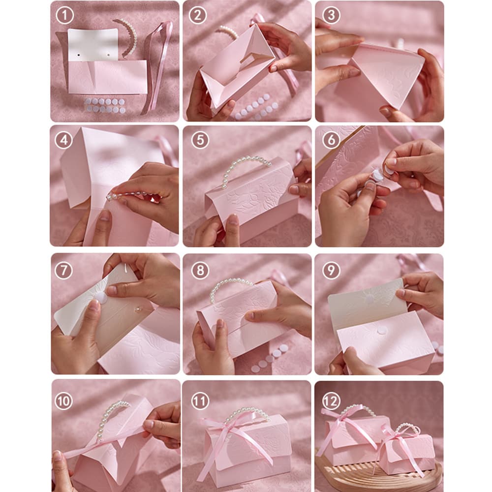 In Stock Wedding Pearl Bracelet Handheld Candy Box Personalized Creative Party Small Gift Packaging Bag Handheld Wedding Candy Box