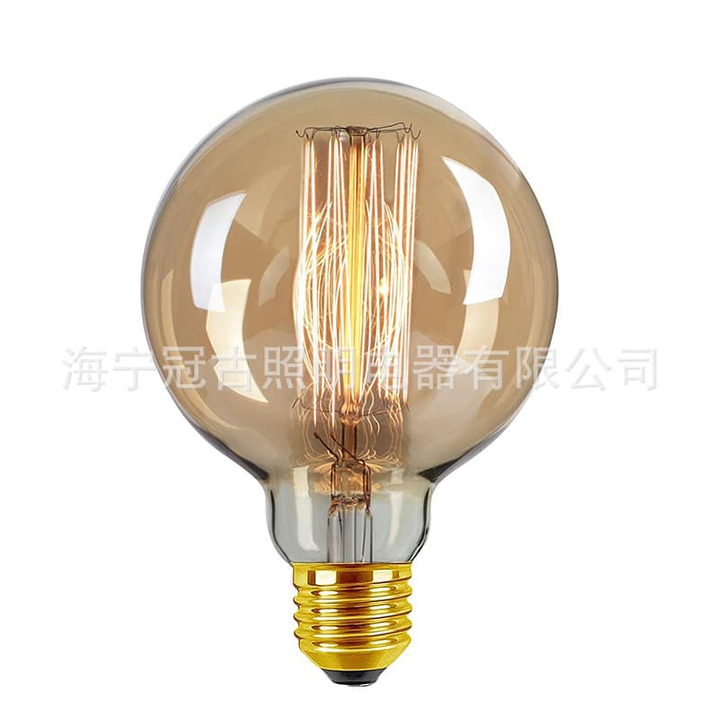 G95 antique carbon filament lamp, retro Edison bulb 40W, decorative retro tungsten filament lamp, silk bulb 230V