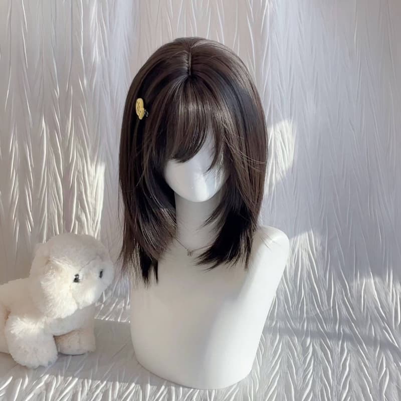 High-Layered Collarbone-Length Lolita Sweet Cute Girl Cosplay Anime Wig Set Xiangyu