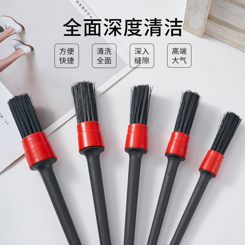 Car Brush 5-Piece Set, Soft Bristle Detail Brushes for Air Vents and Air Conditioning Dust Removal, Car Detailing Cleaning Brush Set
