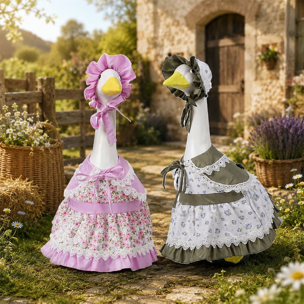 New Cross-Border Porch Goose Dress European Medieval Pastoral Maid Farm Manor Goose Grandma Dress