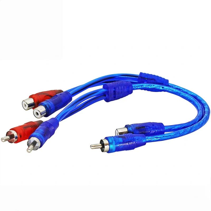 New Car Audio Modification Audio Conversion Splitter One Male to Two Female Pure Copper Audio Cable