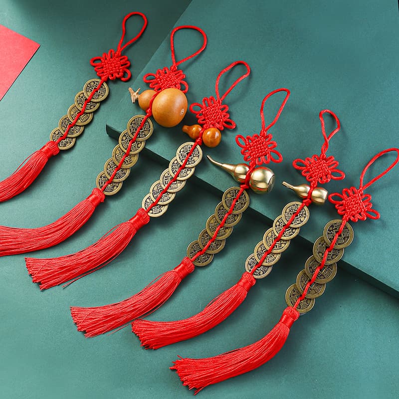 Factory direct sales, copper gourd Five Emperor Coins, pure copper car hanging Five Emperor Coins, wholesale of coin accessories
