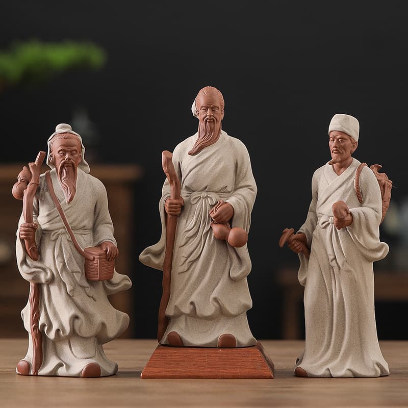 Ceramic Historical Figure Ornaments of Ancient Famous Doctors Li Shizhen, Hua Tuo, Sun Simiao for Home Living Room Tabletop Decoration