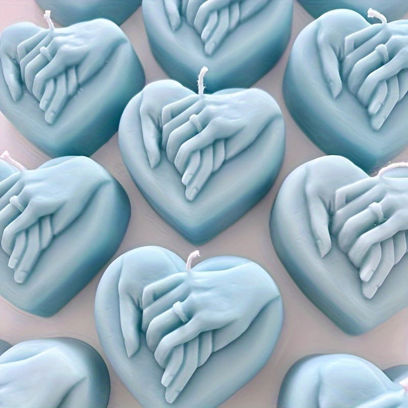 Valentine's Day large lover holding hands candle silicone mold DIY love aromatherapy plaster gift cake mold