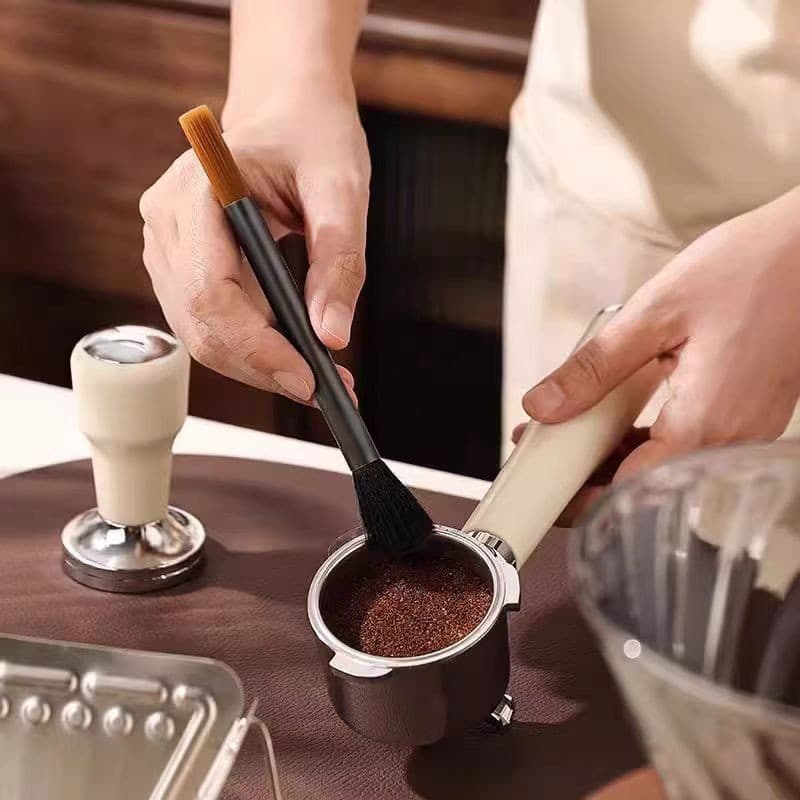 Coffee Powder Cleaning Brush for Bar Counter Grooves, Grinder and Italian Coffee Machine Long Handle Brush Tool