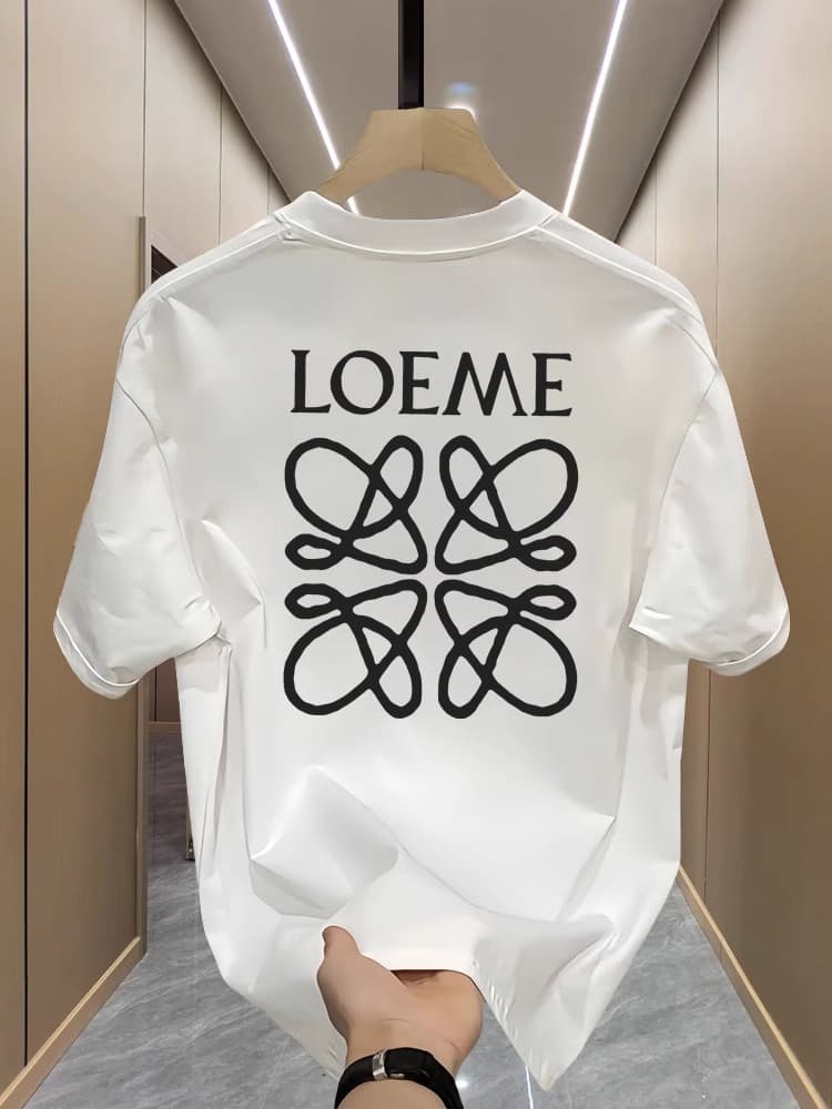 Luo Jia Summer New Crewneck Short Sleeve T-Shirt Men Women American Heavyweight Versatile Pure Cotton Loose Half Sleeve Couple Top
