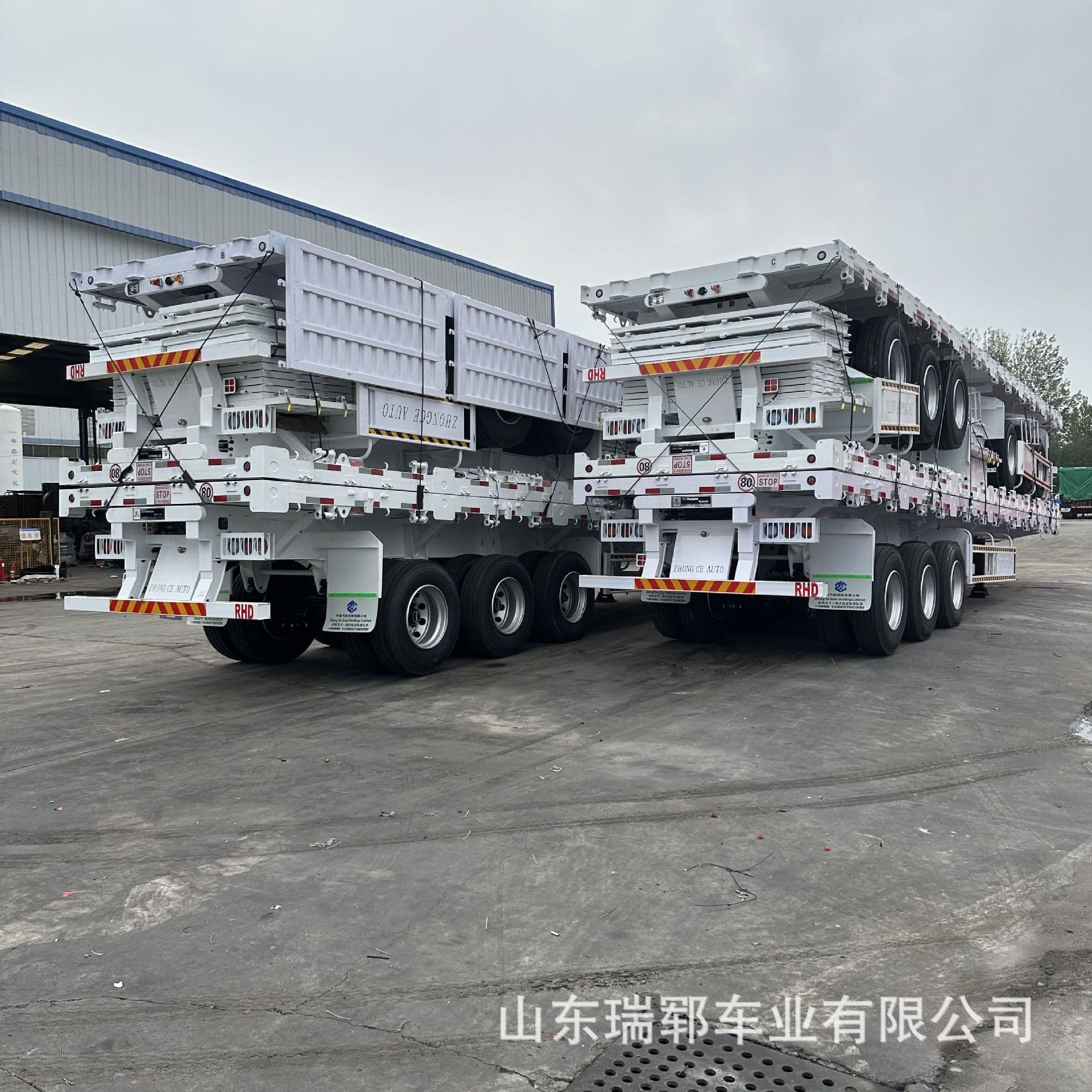 Export 40ft Container Flatbed Truck 13m Flatbed Semi-Trailer Container Flatbed Transport Semi-Trailer