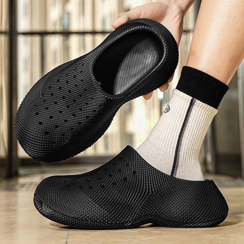 Summer Clog Shoes for Men, 3D Pattern Anti-Slip Outdoor Wading Creek Shoes, 2-Way Wear Couple Sandals Wholesale