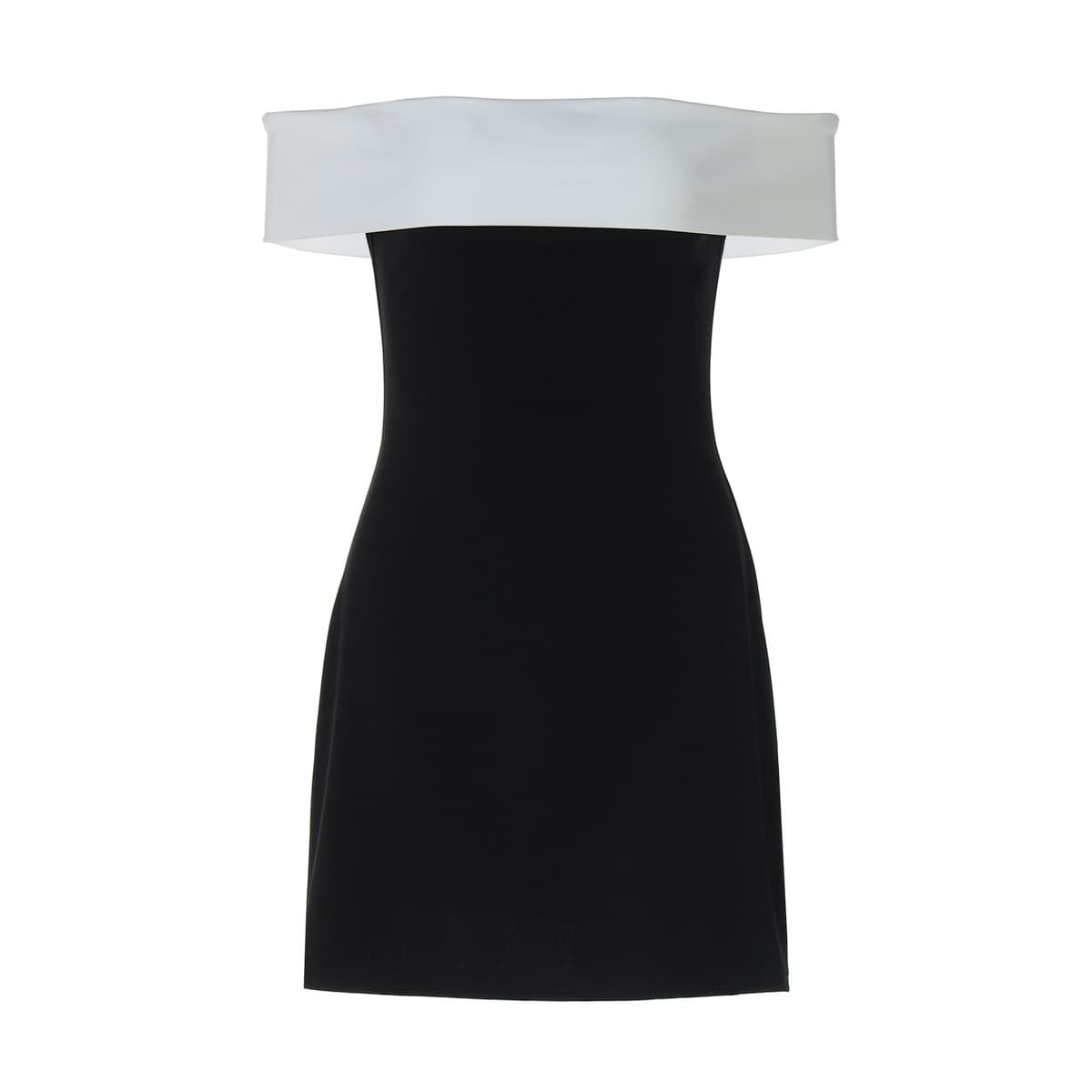 Sexy One-Shoulder Color-Block Autumn Dress Women's Slim-Fit Gown Shoulder Baring Party Dress Chinese Brand Fashionable Dress