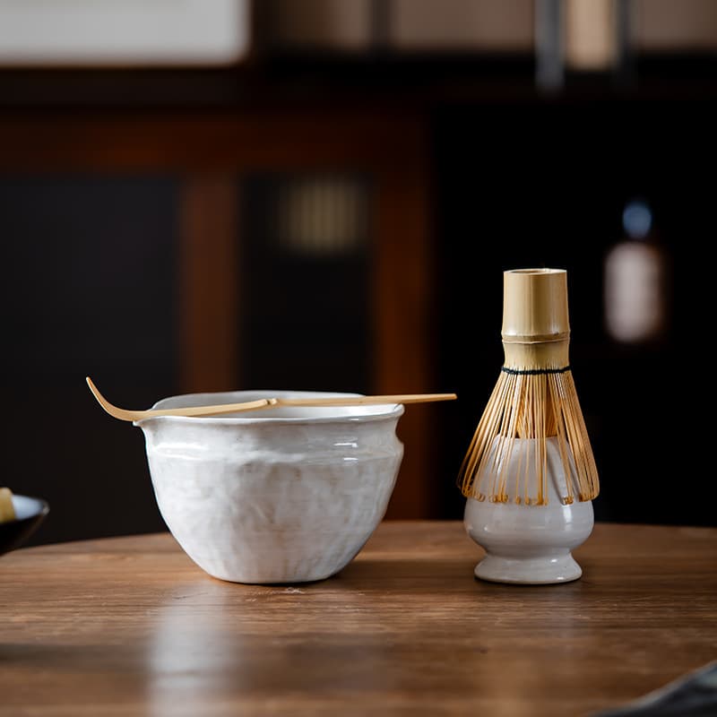 Hakuji Japanese Matcha Set with Bamboo Whisk, Cross-border Ceramic Matcha Bowl, Tea Whisk for Whisking and Preparing Matcha, Tea Ceremony Accessories