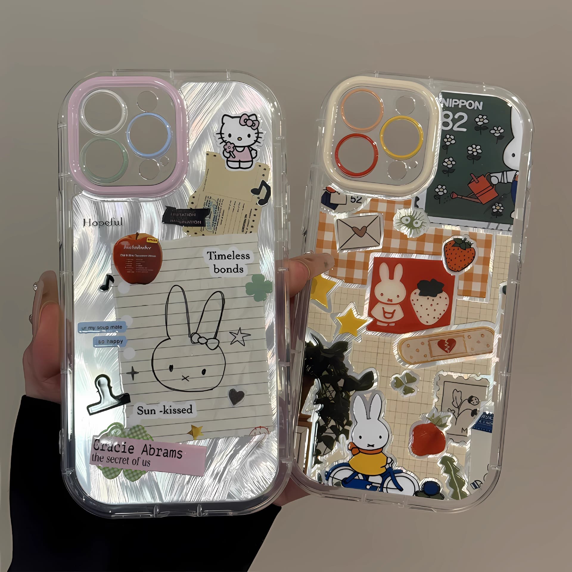 Cute Cartoon Rabbit for iphone16promax Phone Case Apple 1413 Super Fire 15 Transparent Space Shell