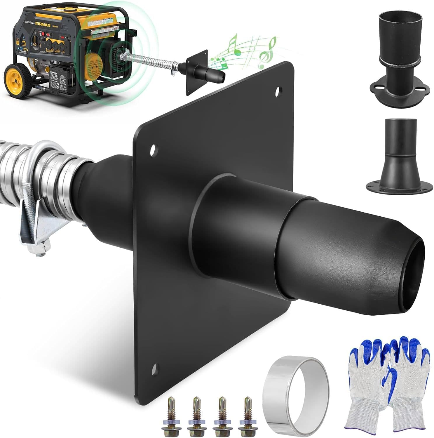 Hocamel Generator Exhaust Extension Muffler Kit with Two Universal Adapters, Compatible with Most Models