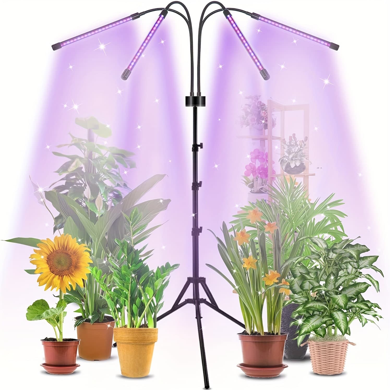 Grow Light with Stand 10 Brightness Levels Red Blue Growth Lamp