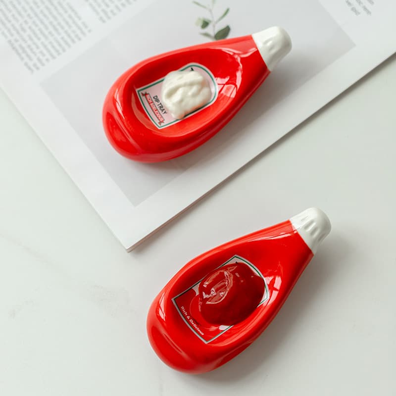 Ceramic tomato sauce sauce dish creative household sauce dish Western food sauce dish cute kitchen supplies