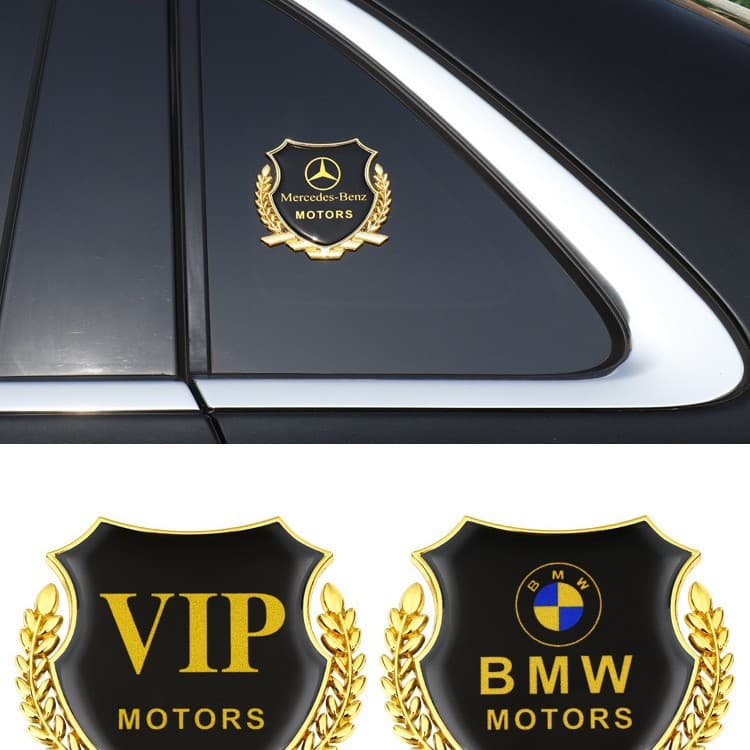 Car VIP wheat ear 3D three-dimensional metal car logo side label modified triangular window car tail label body decoration label