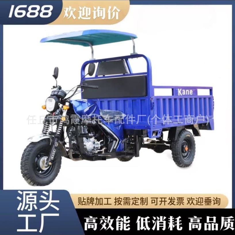 Luxury Canopy Three-Wheel Motorcycle Heavy-Duty King Cross-Border Hot Selling Factory Direct Water-Cooled Fuel Motorcycle